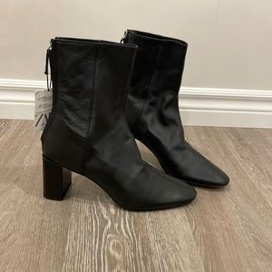 ZARA boots Size 39 (US 8) Black.  Real Leather. Never worn. New with tags